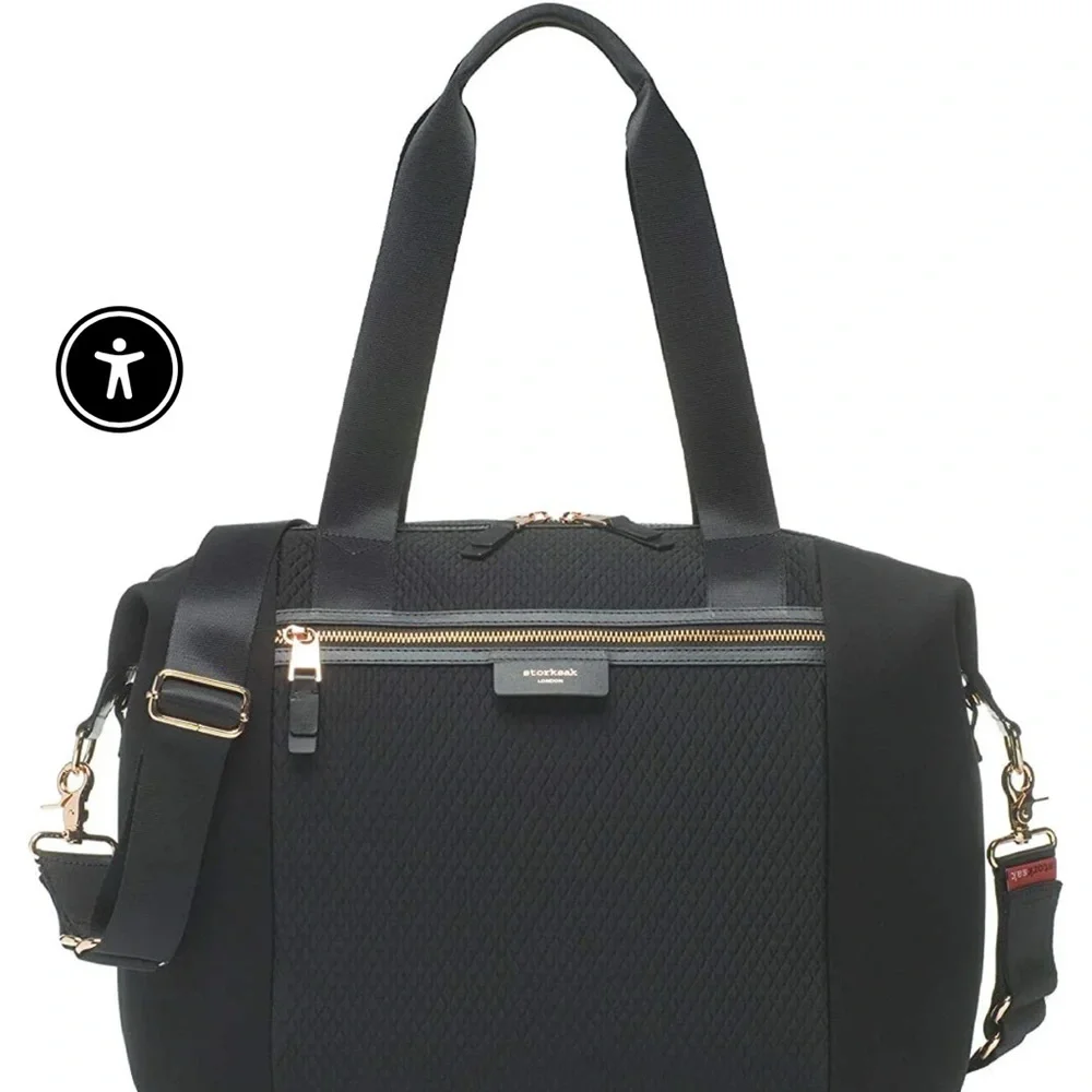 Storksak Black Quilted Tote